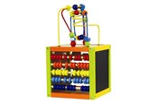 Babyleksaker - Primi Passi - Wooden Activity Cube with Spiral 5 in 1 Large - PP1068