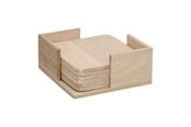 Träleksaker - Playwood Wooden Holder with 6 Coasters - SL094A