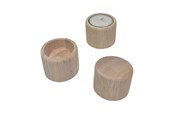 Träleksaker - Playwood Wooden Tealight Holder Round Standing - SL204BRU
