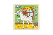 Pusselspel - Astrid Lindgren Puzzle 16 Pcs Pippi Longstocking - Square Horse Trä - 8633