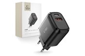 Mobile - Adapters & Chargers - Tech-Protect C20W USB-C PD 20W / USB-A QC 3.0 Mains Charger - Black - 9589046924286