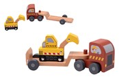 Träleksaker - Jouéco Semi-trailer with excavator - 263-80155