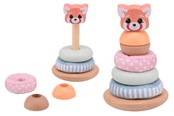 Träleksaker - Jouéco The Wildies Family stacking tower with soft rings - 263-80146