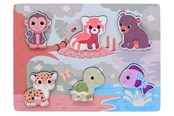 Träleksaker - Jouéco The Wildies Family feel and touch puzzle - 263-80144