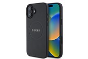 Mobile - Covers & Cases - GUESS Grained Gold Ring MagSafe case for iPhone 16 - black - 3666339303501