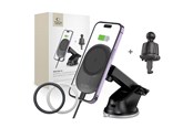 Mobile - Adapters & Chargers - Tech-Protect  MM15W-V1 Car Phone Holder with MagSafe 15W Inductive Charger for Cockpit / Air Vent - Black - 9490713931073