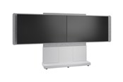 Väggfäste, AV-Möbel - Middle Atlantic Forum stand - for 2 LCD displays / video conference system - 66" 3 bay light finish - designer white silver grey white - TAA Compliant - Max 136 kg - recommended for 55" - FM-DS-6675FS-GD8W
