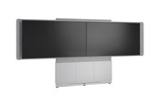 Väggfäste, AV-Möbel - Middle Atlantic Forum stand - for 2 LCD displays / video conference system - 66" 3 bay light finish - designer white silver grey white - TAA Compliant - Max 132 kg - recommended for 75" - FM-DS-6675FW-JD8W