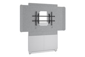 Väggfäste, AV-Möbel - Middle Atlantic Forum stand - for LCD display / video conferencing system - 48" 2-bay light finish - designer white silver grey white - TAA Compliant - Max 68 kg - recommended for 65" - FM-DS-4875FW-BD8W