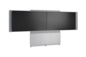 Väggfäste, AV-Möbel - Middle Atlantic Forum stand - for 2 LCD displays / video conference system - 66" 3 bay light finish - designer white silver grey white - TAA Compliant - Max 136 kg - recommended for 55" - FM-DS-6675FW-GD8W