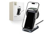 Mobile - Adapters & Chargers - Tech-Protect QI15W-A26 Inductive Charger 15W 3in1 for Smartphone / Headphones / Apple Watch - Black - 9490713934487