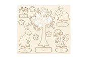 Byggset - Creativ Company DIY Wooden Figures Hares Tree and Mushrooms - 57942