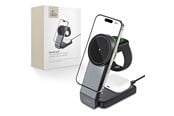 Mobile - Adapters & Chargers - Tech-Protect QI15W-A28 MagSafe 3in1 Inductive Charger with Stand for Smartphone / Apple Watch / AirPods - Black - 9490713934593