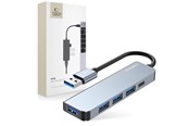 USB Hub - Tech-Protect HUB V0 5in1 USB-A - USB-A 3.0 / 3x USB-A 2.0 / USB-C - grey USB Hub - USB 2.0 - 5 porte - Grey - 9490713935255