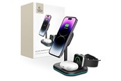 Mobile - Adapters & Chargers - Tech-Protect QI15W-A27 3in1 Inductive Charger with MagSafe Stand for Smartphone / Apple Watch / AirPods - Black - 9490713934586