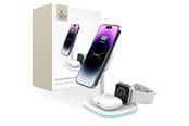 Mobile - Adapters & Chargers - Tech-Protect QI15W-A27 3in1 Inductive Charger with MagSafe Stand for Smartphone / Apple Watch / AirPods - White - 9490713934647