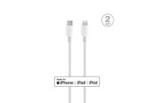 USB-kabel - Puro Plain Cable for Apple with MFI USB-C - Lightning 2.0 2.4A 2m - White - CAPLTUSBC2MTWHI