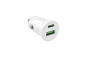Mobile - Adapters & Chargers - Puro Pro Lite Car Charger 1x USB-A + 1x USB-C Power Delivery 20W - White - PUMCHUSBAC20WWHI