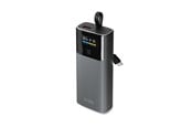 PowerBank - SBS 10000mAh PD 20W Powerbank with LCD Display and Built-in USB-C Cable - Gray PowerBank - Svart - 10000 mAh - TTBB10000LCDPD20