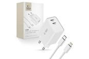 Mobile - Adapters & Chargers - Tech-Protect C35W AC Charger 2x USB-C PD 35W with USB-C / Lightning Cable - White - 9319456605587