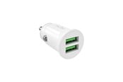 Mobile - Adapters & Chargers - Puro Pro Lite Car Charger 2x USB-A 10W - White - PUMCHUSB2A10WWHI