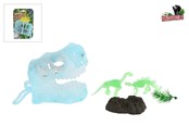 Leksaker - Trend Toys 3D Dinosaur 11cm glow in the dark with keychain with 2 dino's 2 asst. 8cm. - 201068