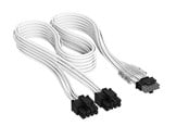 Strömkabel (intern) - Corsair Elite Premium Individually Sleeved 2x 8-Pin to PCIe 12V-2x6 600W (Type 4) - Vit - CP-8920424