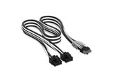 Strömkabel (intern) - Corsair Elite Premium Individually Sleeved 2x 8-Pin to PCIe 12V-2x6 600W (Type 4) - Svart / Vit - CP-8920425