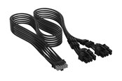 Strömkabel (intern) - Corsair Elite Premium Individually Sleeved PCIe 12V-2x6 to 2x 8-pin (6+2 split) - Svart - CP-8920435