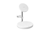 Mobile - Adapters & Chargers - Puro Mag Station 3-in-1 Inductive Charger with Stand - White - PUFCCSQIMAG2WHI