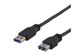 USB-kabel - Deltaco USB3-241 - USB extension cable - USB Type A to USB Type A - 1 m - USB3-241