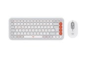 Tangentbord - Logitech POP Icon Combo - Tastatur & Mus set - Tysk - Vit - 920-013107