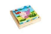 Babyleksaker - Bigjigs Wooden Block Puzzle Dinosaur - 9 pcs. - BJ513