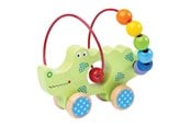 Babyleksaker - Bigjigs Wooden Push Figure Crocodile with Bead Spiral - BB070