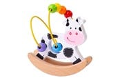 Babyleksaker - Bigjigs Wooden Swinging Cow with Bead Spiral - BB072