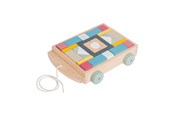 Babyleksaker - Bigjigs Wooden Block Wagon - 29 pcs. - 35003