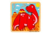 Babyleksaker - Bigjigs Wooden Shape Puzzle Diplodocus - 4 pcs. - 38030