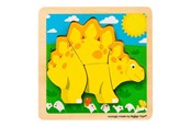 Babyleksaker - Bigjigs Wooden Shape Puzzle Stegosaurus - 4 pcs. - 38033