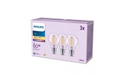 Glödlampor - Philips LED-glödlampa A60 7W/827 (60W) Clear 3-pack E27 - 929001387308