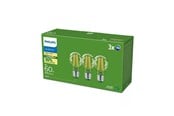 Glödlampor - Philips LED-glödlampa Ultra Efficient A60 4W/827 (60W) Clear 3-pack E27 - 929003623593