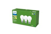 Glödlampor - Philips LED-glödlampa Ultra Efficient A60 7,3W/827 (100W) Clear 3-pack E27 - 929003625331