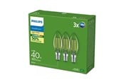 Glödlampor - Philips LED-glödlampa Ultra Efficient B35 2,3W/827 (40W) Clear 3-pack E14 - 929003800793