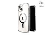 Mobile - Covers & Cases - Speck Presidio Perfect-Clear ClickLock & MagSafe - iPhone 17e / 16e / 15 / 14 / 13 Case - Clear / Chrome Finish / Serene Silver - 150441-3199
