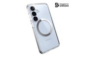 Mobile - Covers & Cases - Speck Presidio Perfect-Clear Magnet - Case for Samsung Galaxy S25 / S24 MagSafe - Clear / Chrome Finish / Serene Silver - 150873-3199