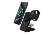 Mobile - Adapters & Chargers - CRONG MagSpot Pivot Stand - 3-in-1 Wireless Charger with MagSafe for iPhone Apple Watch and AirPods - Black - CRG-MSPS-BLK