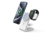 Mobile - Adapters & Chargers - CRONG MagSpot Pivot Stand - 3-in-1 Wireless Charger with MagSafe for iPhone Apple Watch and AirPods - White - CRG-MSPS-WHT