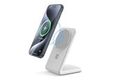 Mobile - Adapters & Chargers - CRONG MagSpot Stand - 2-in-1 Wireless Charger with MagSafe for iPhone and AirPods - White - CRG-MSS-WHT