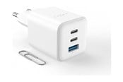 Mobile - Adapters & Chargers - FIXED Super Fast Mini Charger 65W 2xUSB-C PD + USB-A White - FIXCG65M-2C1A-WH