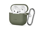 Mobile - Covers & Cases - Tech-Protect Silicone Hook Case for AirPods 4 - Green - 5906302370085
