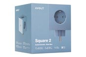 Switch-enheter - AVOLT Square 2 Socket extender with 30W Dual USBC Shark Blue - SQ2-EUFC30-WMSHB
